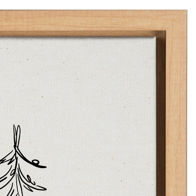 Sylvie Minimalist Evergreen Trees Sketch Framed Canvas by kateandlaurel - product image 3 for Resin Society