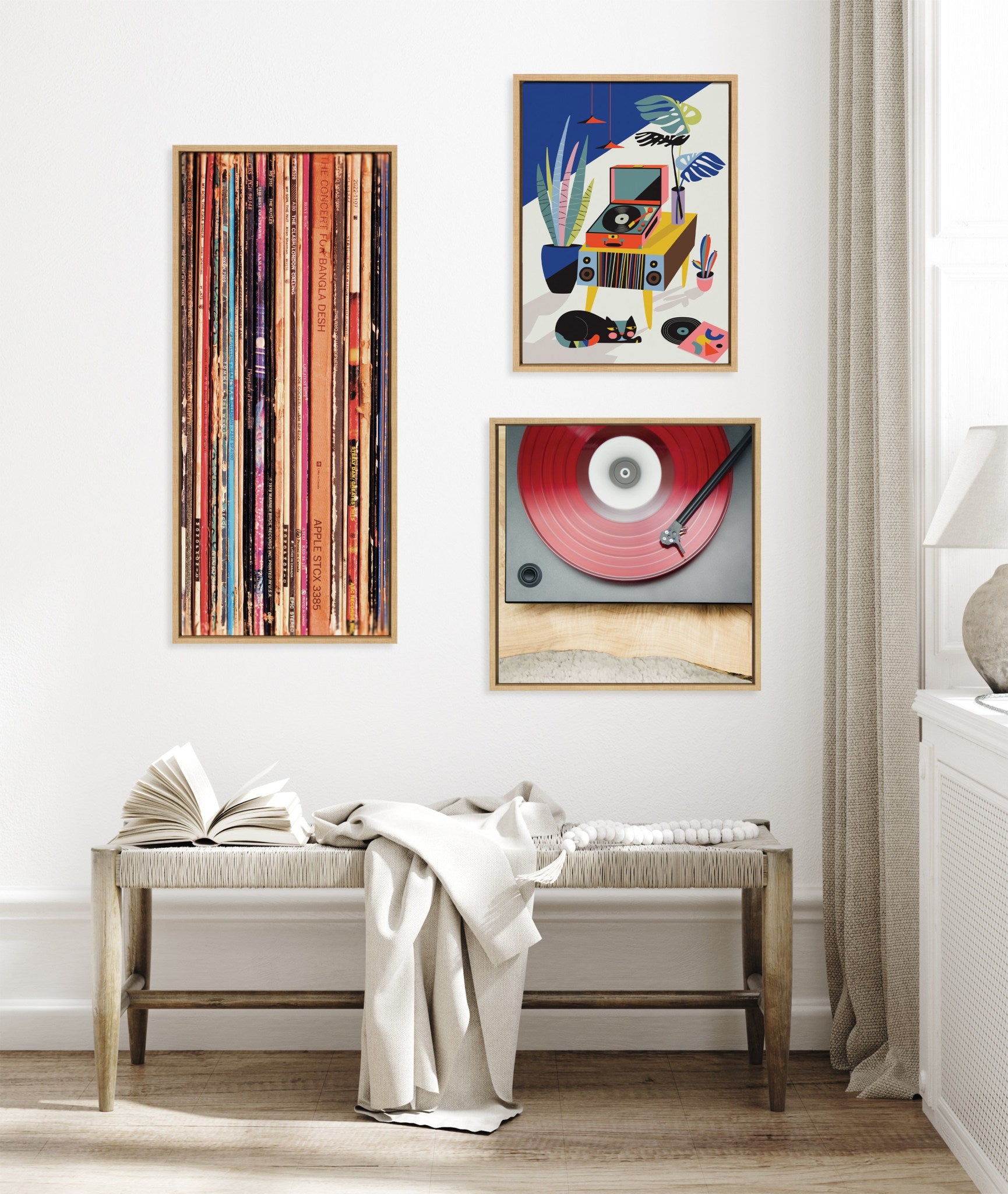 Sylvie Vinyl Vibes Color Framed Canvas by Emiko and Mark Franzen