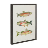 Sylvie Rainbow Trout Framed Canvas by Cathy Zhang by kateandlaurel - main product image for Resin Society