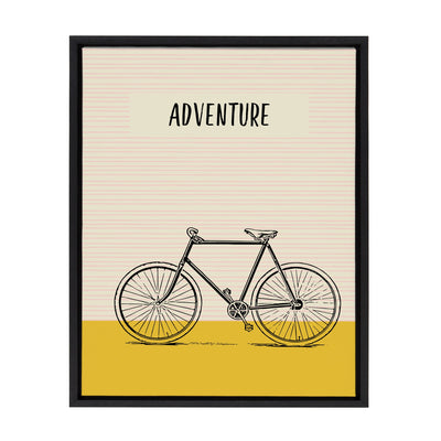 Sylvie Bike Yellow Adventure Framed Canvas by kateandlaurel - main product image for Resin Society