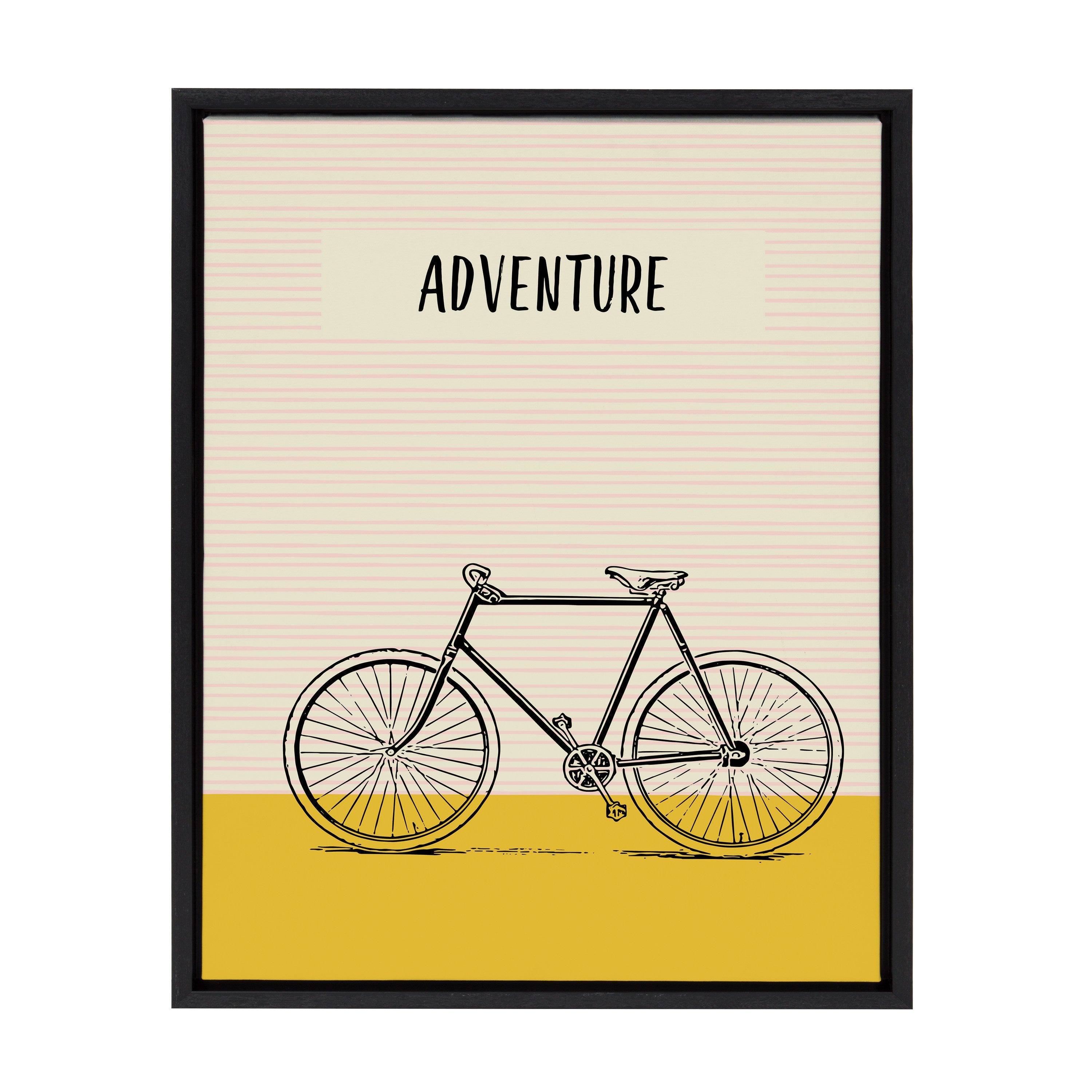 Sylvie Bike Yellow Adventure Framed Canvas by kateandlaurel - product image 9 for Resin Society