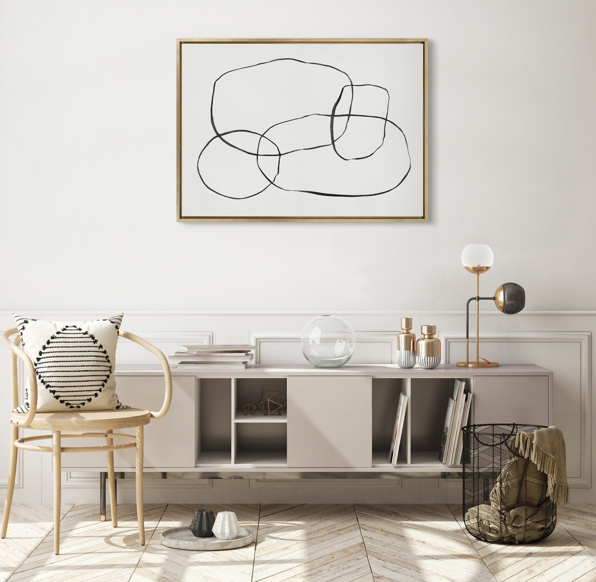 Sylvie 871 Modern Circles Framed Canvas by kateandlaurel - product image 9 for Resin Society