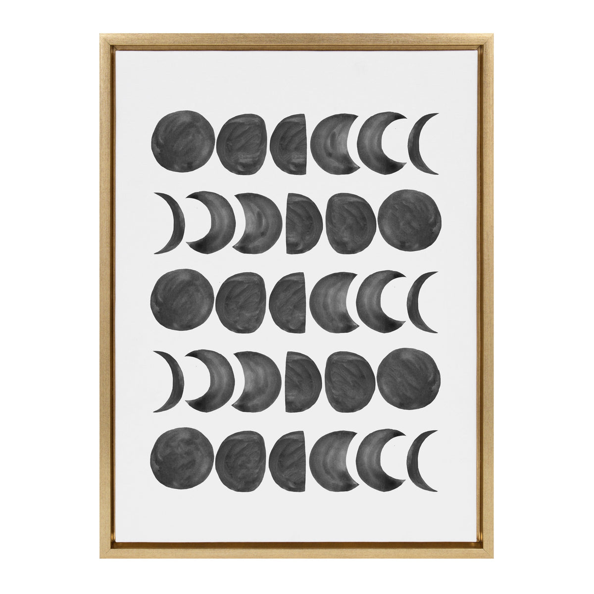 Sylvie 901 Moon Phases Black on White Framed Canvas by kateandlaurel - product image 2 for Resin Society