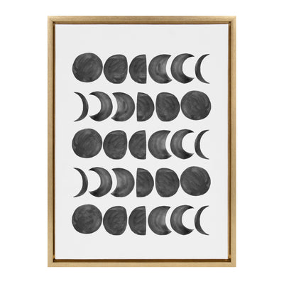 Sylvie 901 Moon Phases Black on White Framed Canvas by kateandlaurel - product image 2 for Resin Society