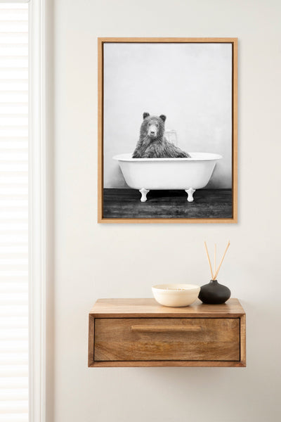 Sylvie Bear in the Tub Framed Canvas by kateandlaurel - product image 4 for Resin Society