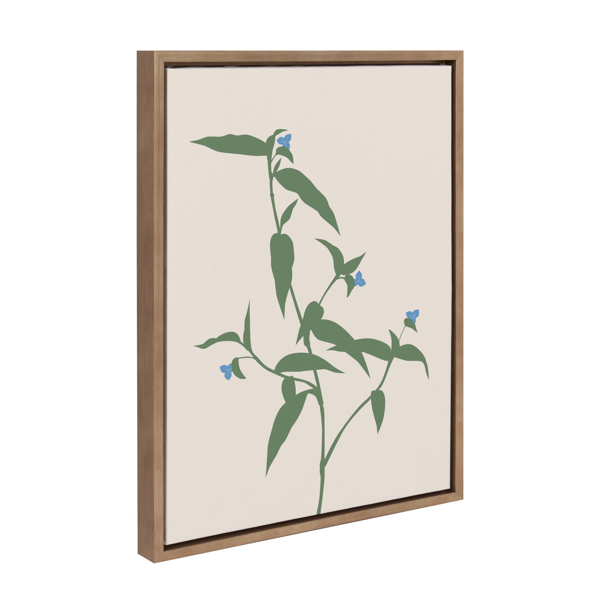 Sylvie Delicate Illustrated Blue Wildflowers Framed Canvas by kateandlaurel - main product image for Resin Society