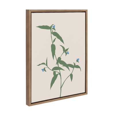 Sylvie Delicate Illustrated Blue Wildflowers Framed Canvas by kateandlaurel - main product image for Resin Society