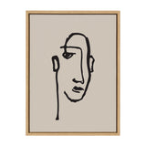 Sylvie Minimalist Neutral Line Art Drawing Face Framed Canvas by kateandlaurel - product image 9 for Resin Society