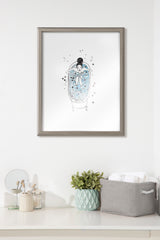 Blake Girl in a Bath Framed Printed Glass by Viola Kreczmer by kateandlaurel - product image 4 for Resin Society