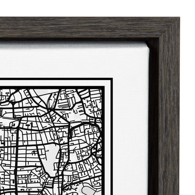 Sylvie London Modern Map Framed Canvas by kateandlaurel - product image 3 for Resin Society
