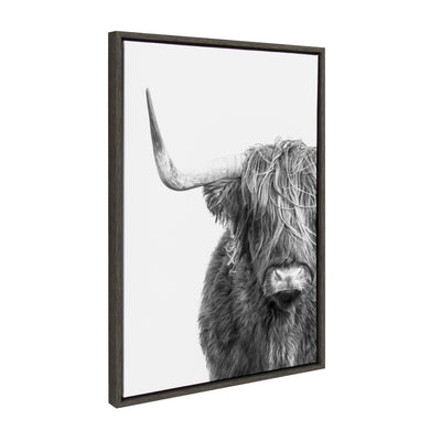 Sylvie Highland Cow Framed Canvas by kateandlaurel - product image 2 for Resin Society