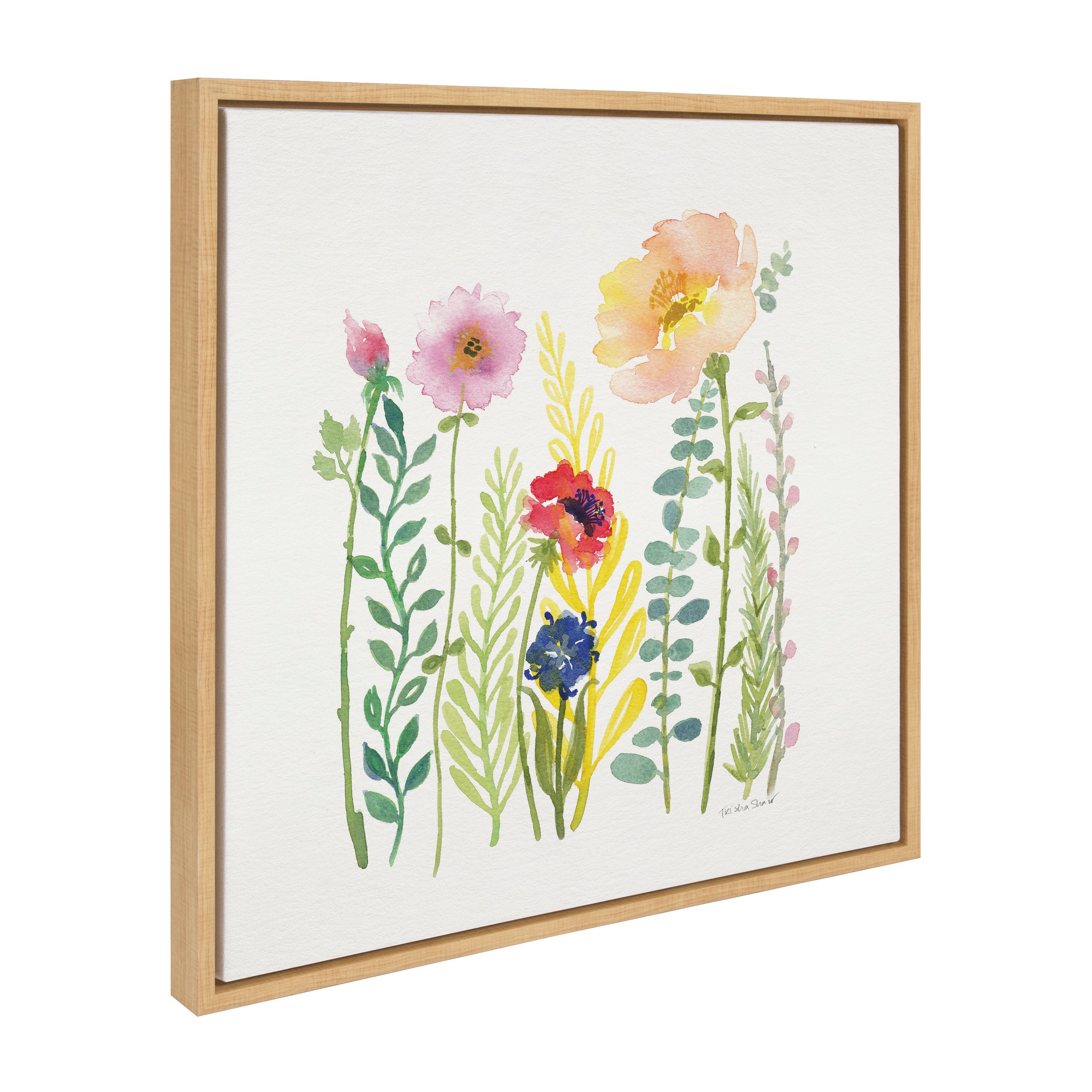 Sylvie Flowers and Ferns Framed Canvas by kateandlaurel - product image 12 for Resin Society