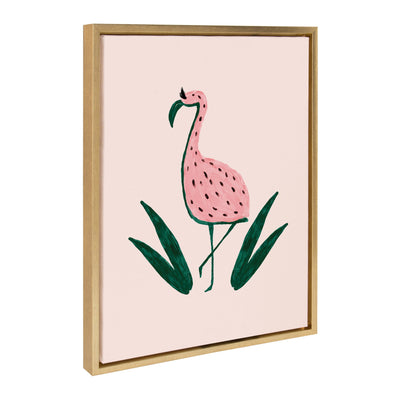 Sylvie Flamingo Watermelon Framed Canvas by kateandlaurel - product image 2 for Resin Society