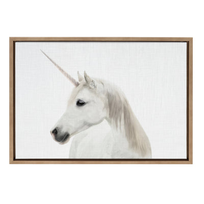 Sylvie Unicorn Framed Canvas by Simon Te of Tai Prints by kateandlaurel - main product image for Resin Society