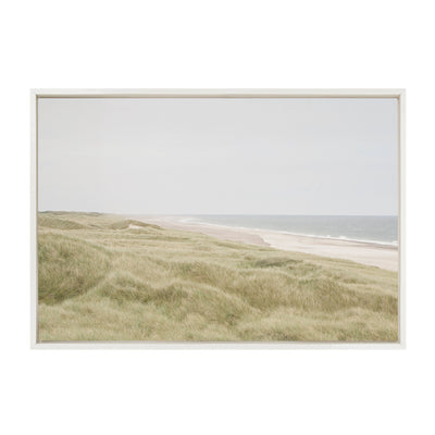 Sylvie Peaceful and Serene Coastal Landscape Framed Canvas by The Creative Bunch Studio