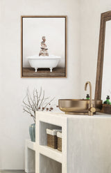 Sylvie Stacked Owls in Rustic Bath Framed Canvas by kateandlaurel - product image 10 for Resin Society