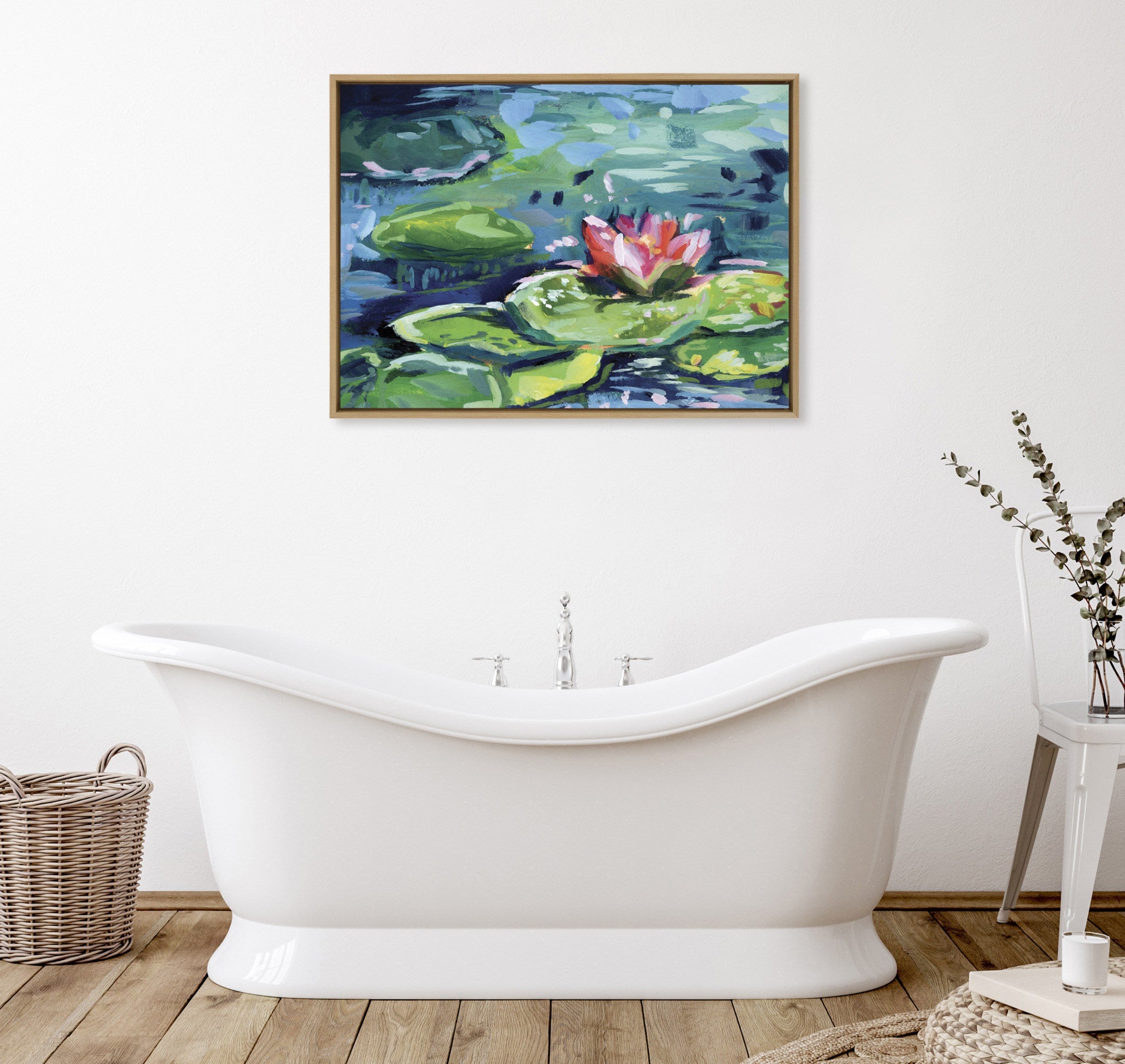 Sylvie Lily Pad By The Shore Framed Canvas by Rachel Christopoulos by kateandlaurel - product image 5 for Resin Society