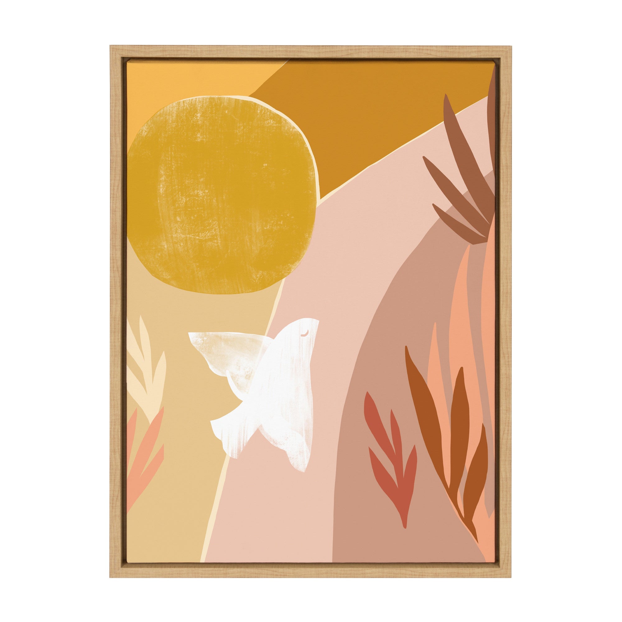 Sylvie Sunrise Dove Framed Canvas by kateandlaurel - main product image for Resin Society