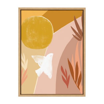 Sylvie Sunrise Dove Framed Canvas by kateandlaurel - main product image for Resin Society
