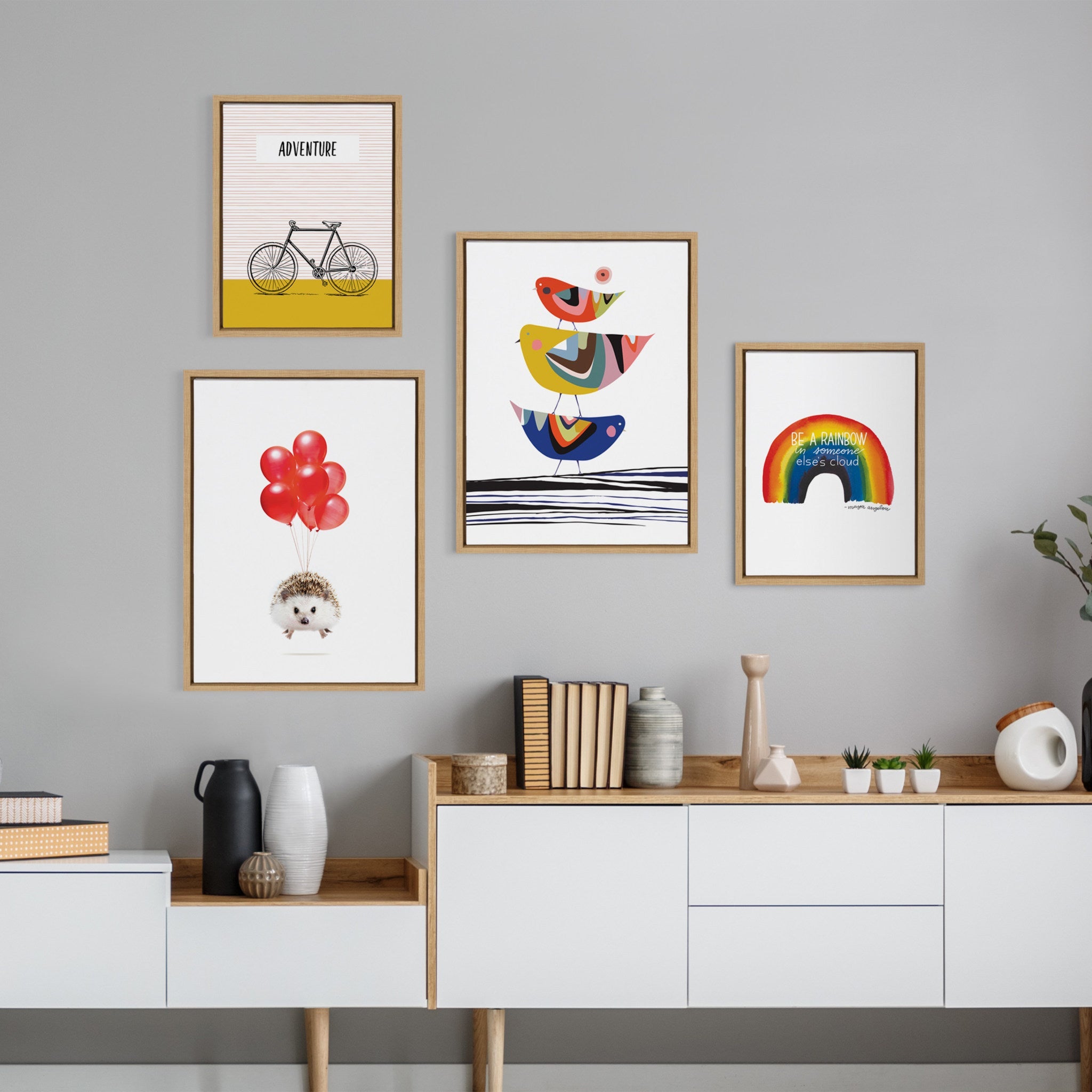 Sylvie Whimsy Modern Framed Canvas Set by kateandlaurel - product image 8 for Resin Society