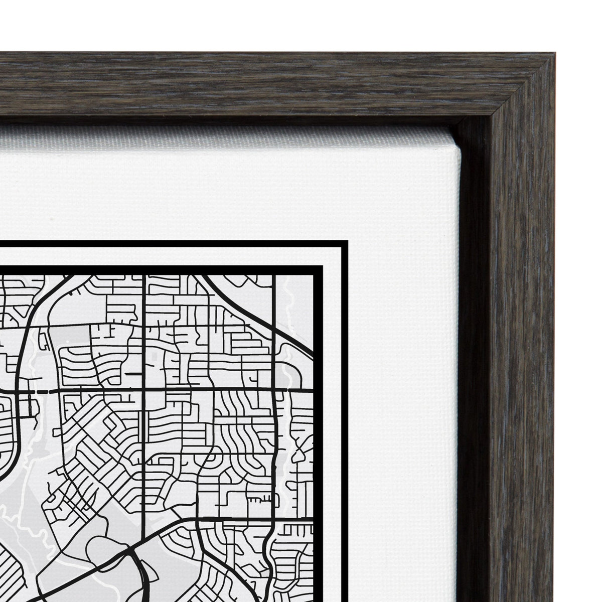 Sylvie Dallas Modern Map Framed Canvas by kateandlaurel - product image 3 for Resin Society