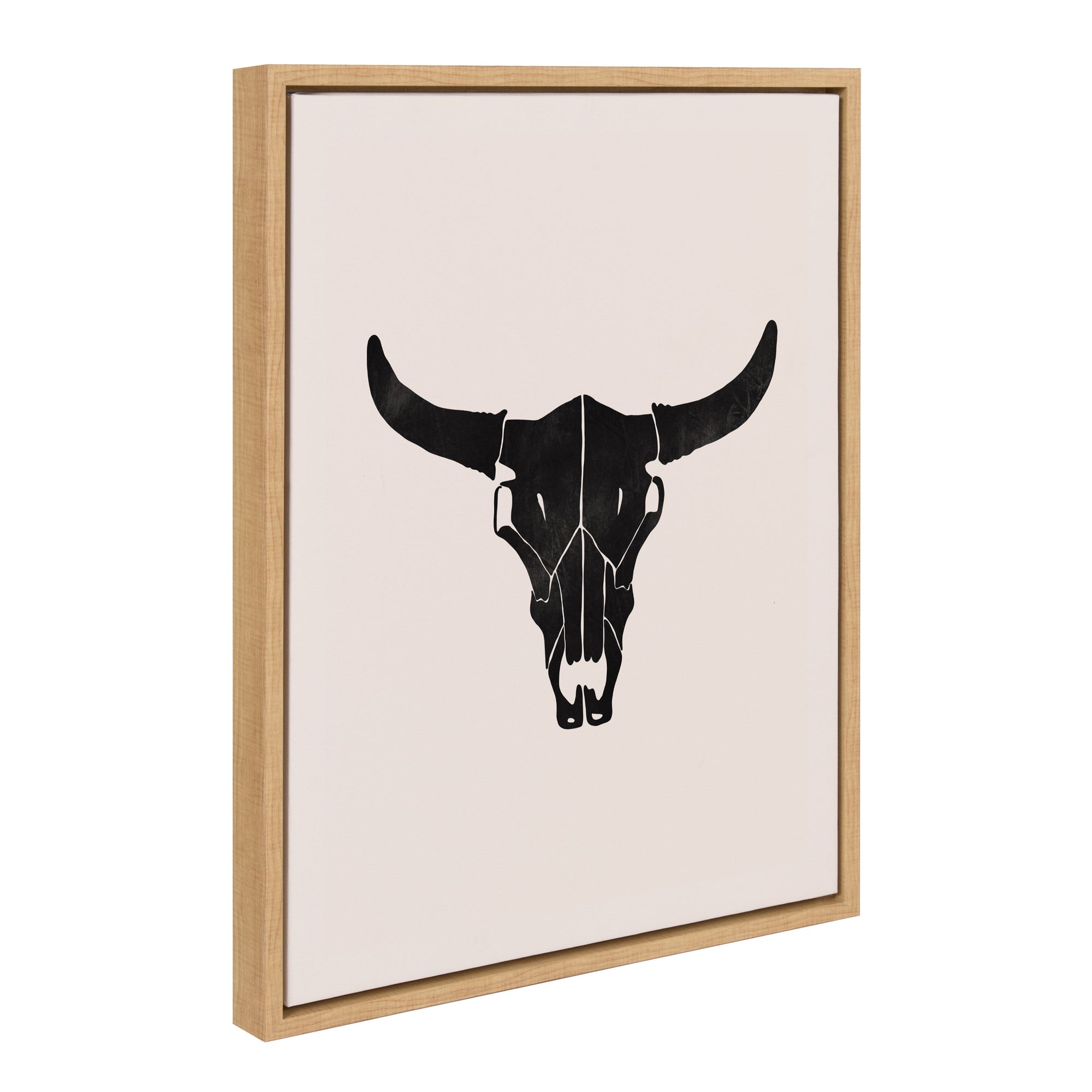 Sylvie Western Skull framed canvas wall art showing a Western skull illustration in a Bright Gold polystyrene frame