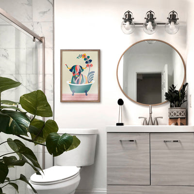 Blake Mid Century Modern Cow in Bathtub Framed Printed Glass by kateandlaurel - product image 5 for Resin Society