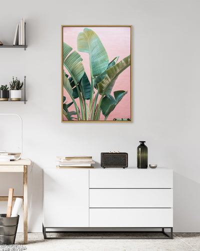 Sylvie Tropic Pink Framed Canvas by Alicia Bock