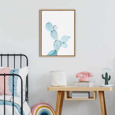 Sylvie Blue Cactus Framed Canvas by Simon Te Tai by kateandlaurel - product image 6 for Resin Society