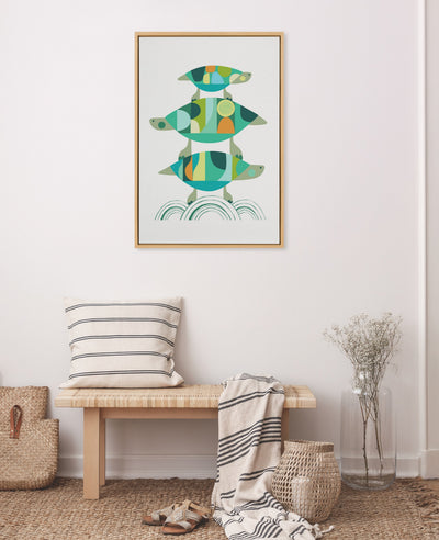 Sylvie Turtle Family Framed Canvas by Rachel Lee of My Dream Wall