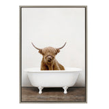 Sylvie Highland Cow in Tub Color Framed Canvas by kateandlaurel - product image 14 for Resin Society