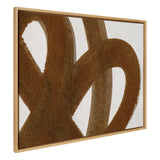 Sylvie Japandi 10 Brown Framed Canvas abstract artwork by Rocket Jack showing brown and neutral tones, framed in natural polystyrene frame.