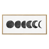 Sylvie Linear Moon Phases BW Framed Canvas by kateandlaurel - main product image for Resin Society