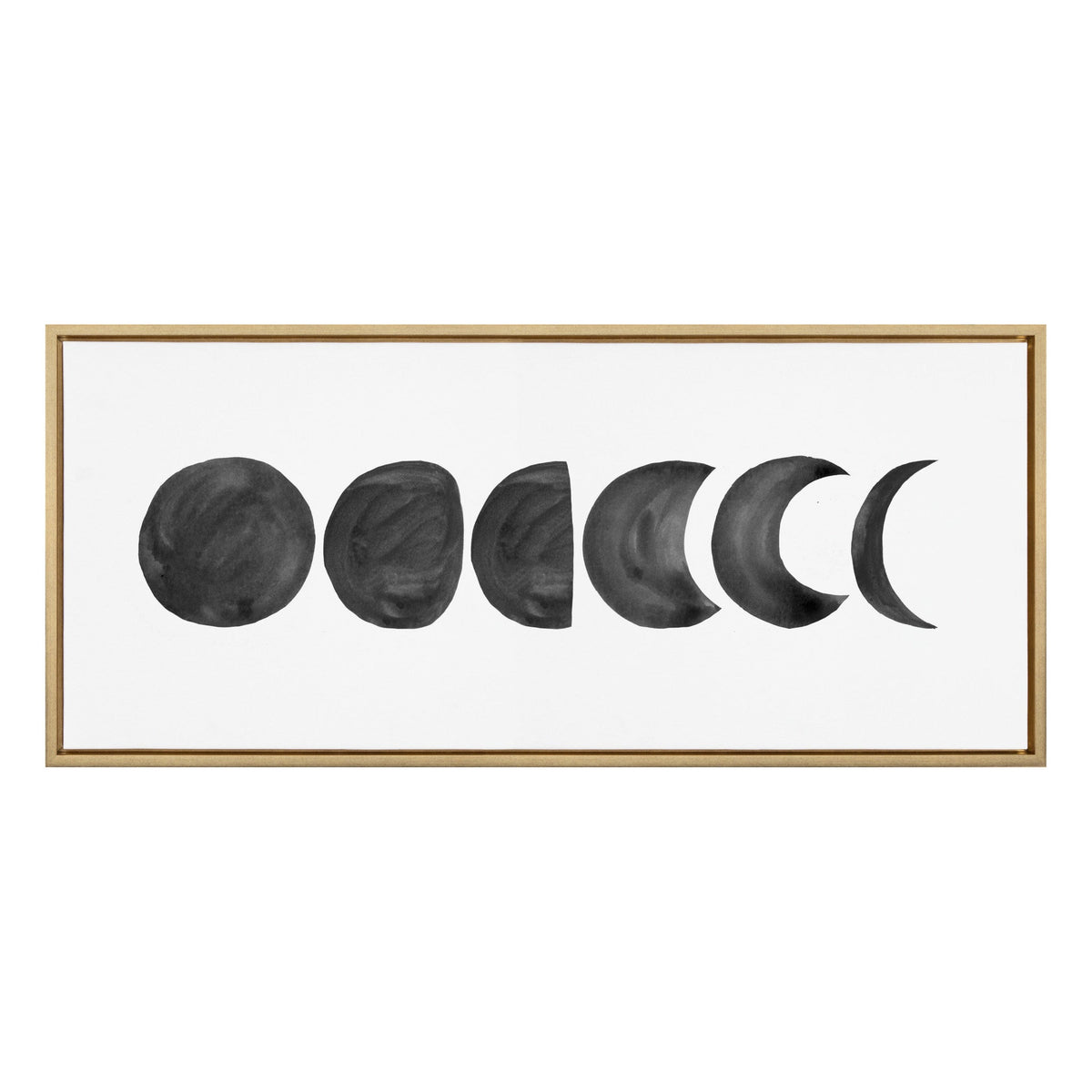 Sylvie Linear Moon Phases BW Framed Canvas by kateandlaurel - main product image for Resin Society