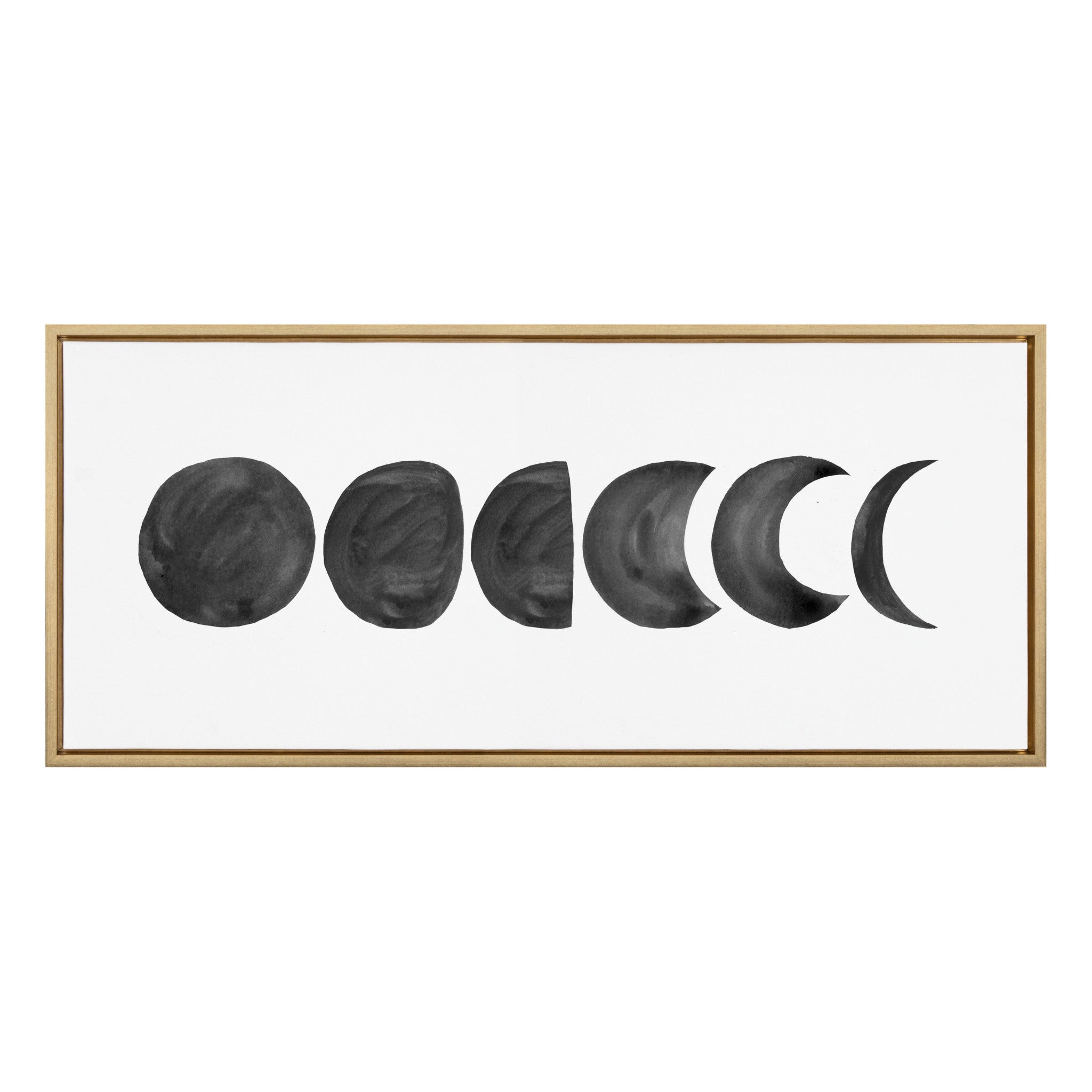 Sylvie Linear Moon Phases BW Framed Canvas by kateandlaurel - main product image for Resin Society