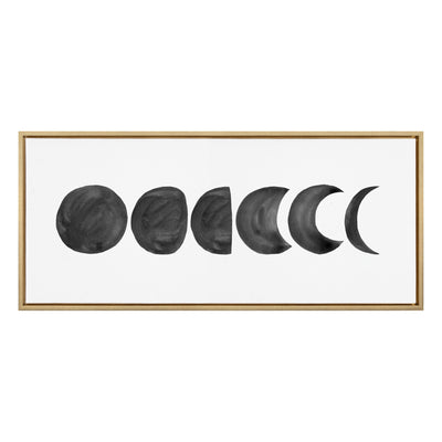 Sylvie Linear Moon Phases BW Framed Canvas by kateandlaurel - main product image for Resin Society