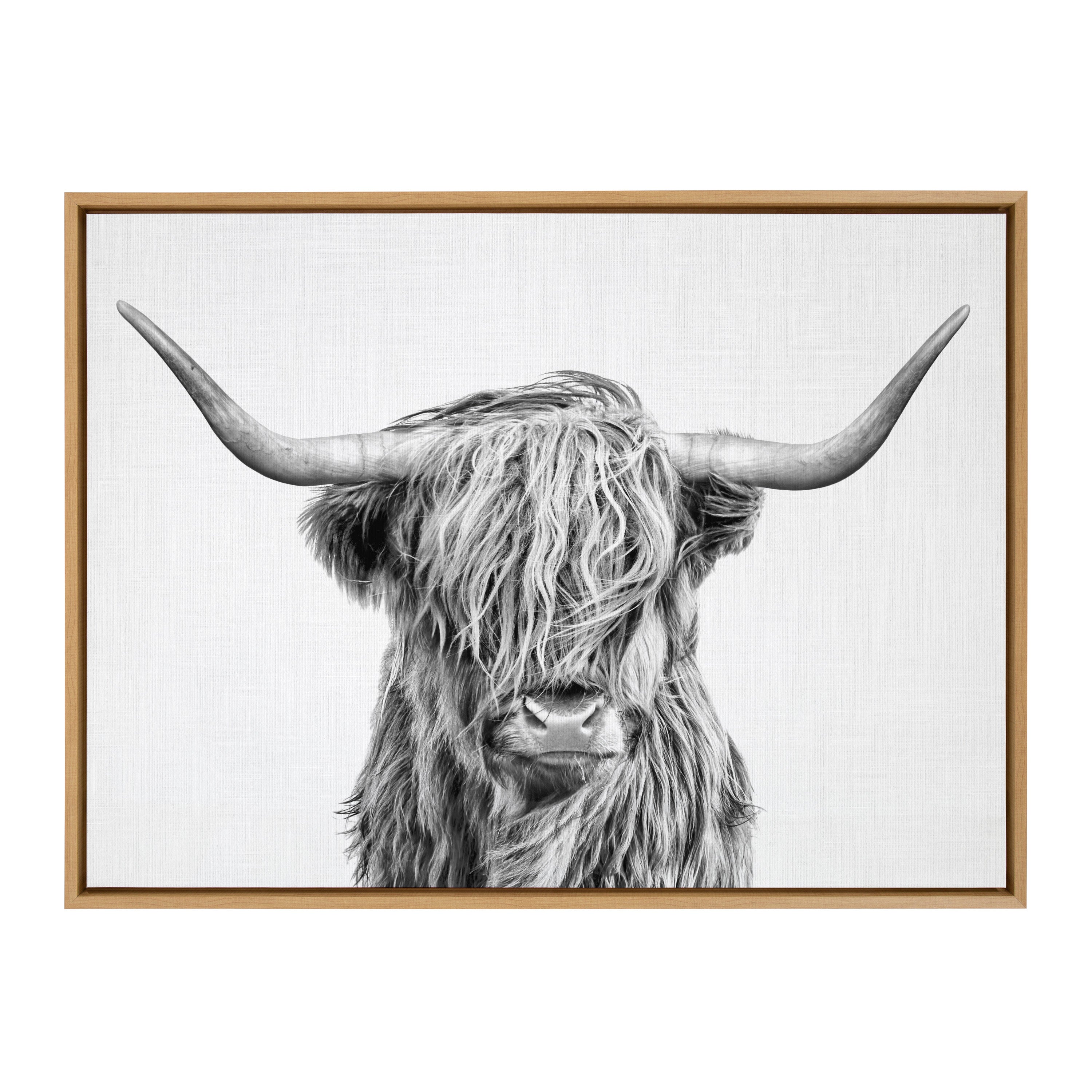 Sylvie Highland Cow 2 Framed Canvas by kateandlaurel - product image 20 for Resin Society
