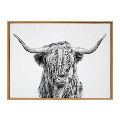 Sylvie Highland Cow 2 Framed Canvas by kateandlaurel - product image 20 for Resin Society