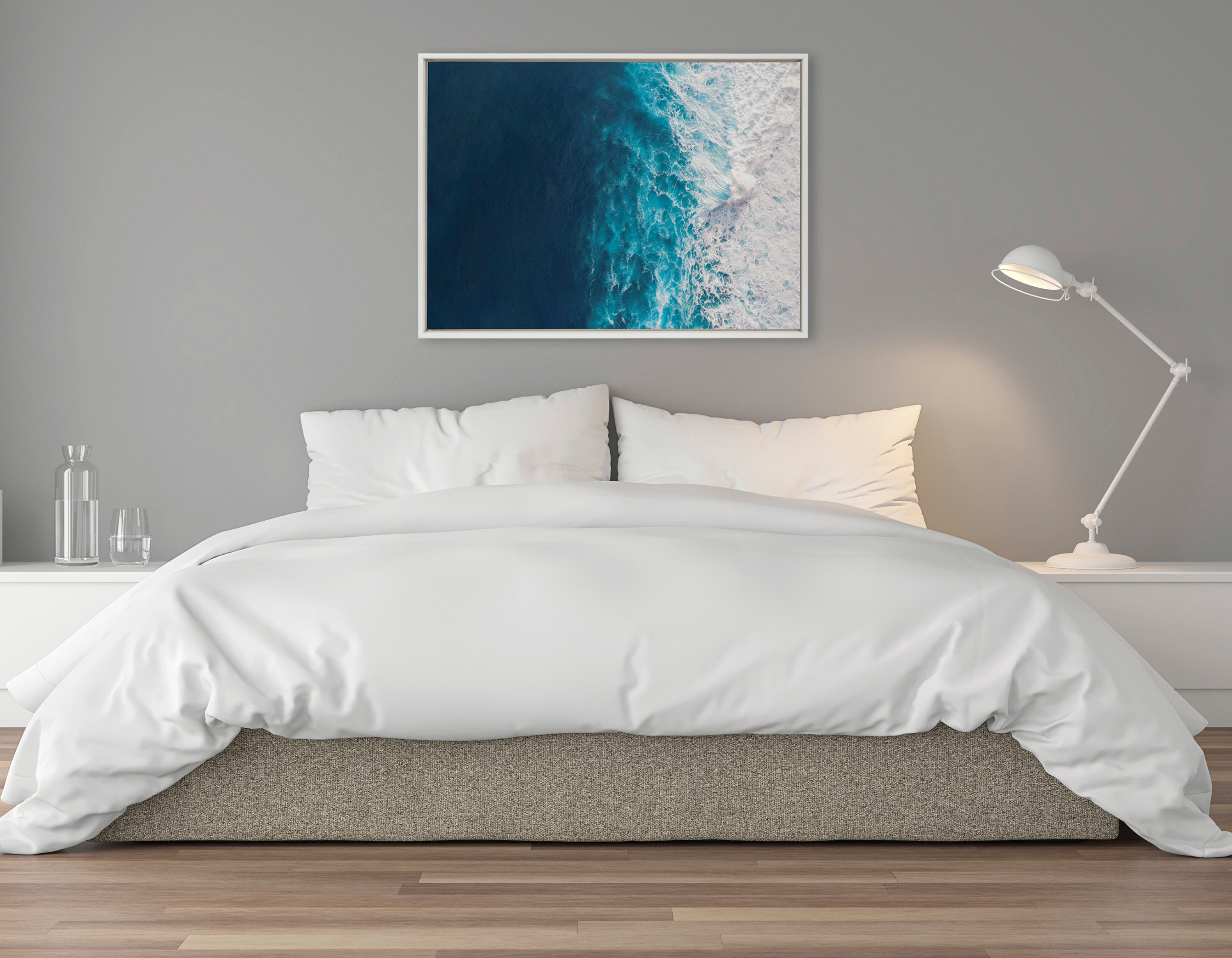 Sylvie Seascape of Splashing Waves Framed Canvas by kateandlaurel - product image 4 for Resin Society