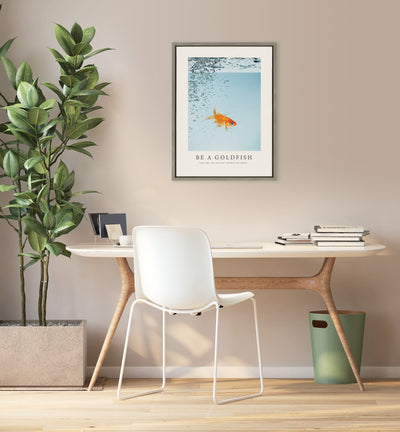 Sylvie Be a Goldfish Framed Canvas by The Creative Bunch Studio