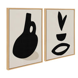 Sylvie Black Vase and Fly Away Framed Canvas by kateandlaurel - main product image for Resin Society