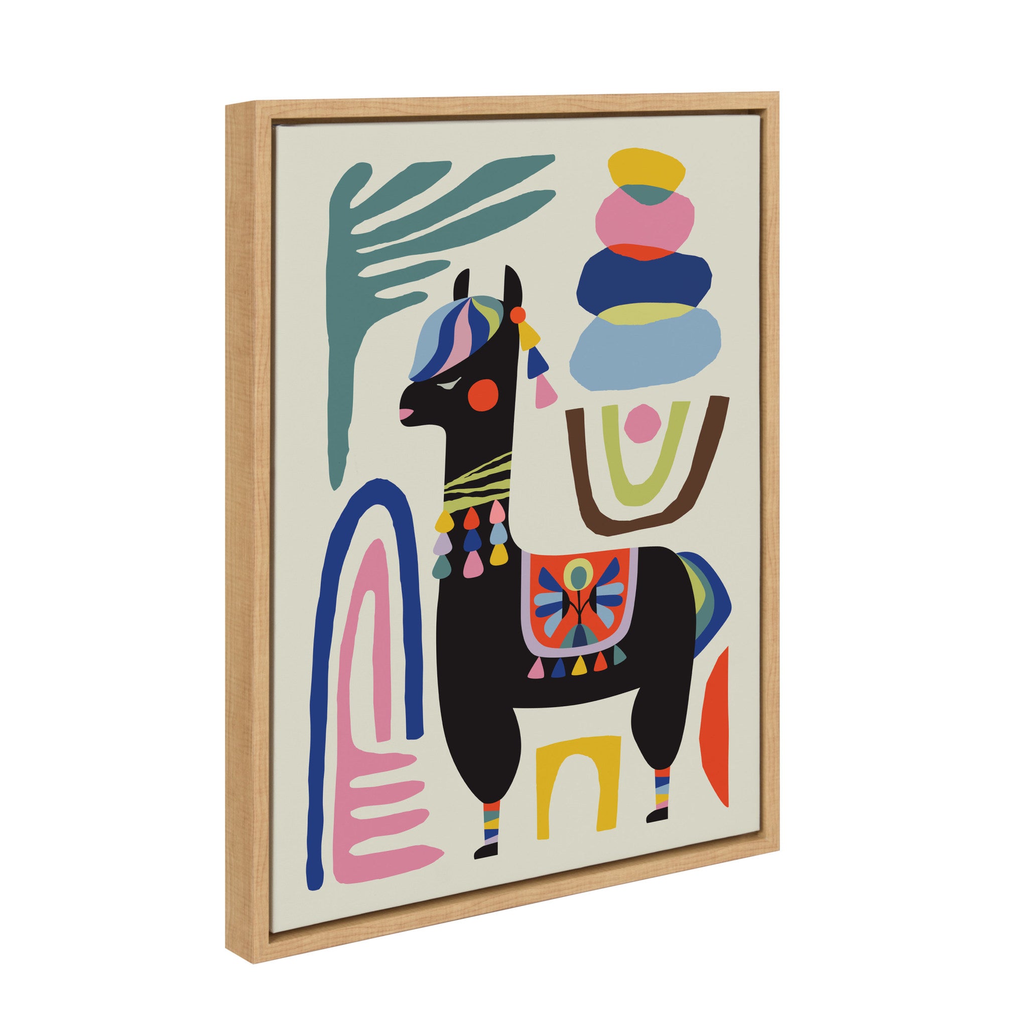 Sylvie Llama Mesatawe Framed Canvas by kateandlaurel - product image 2 for Resin Society