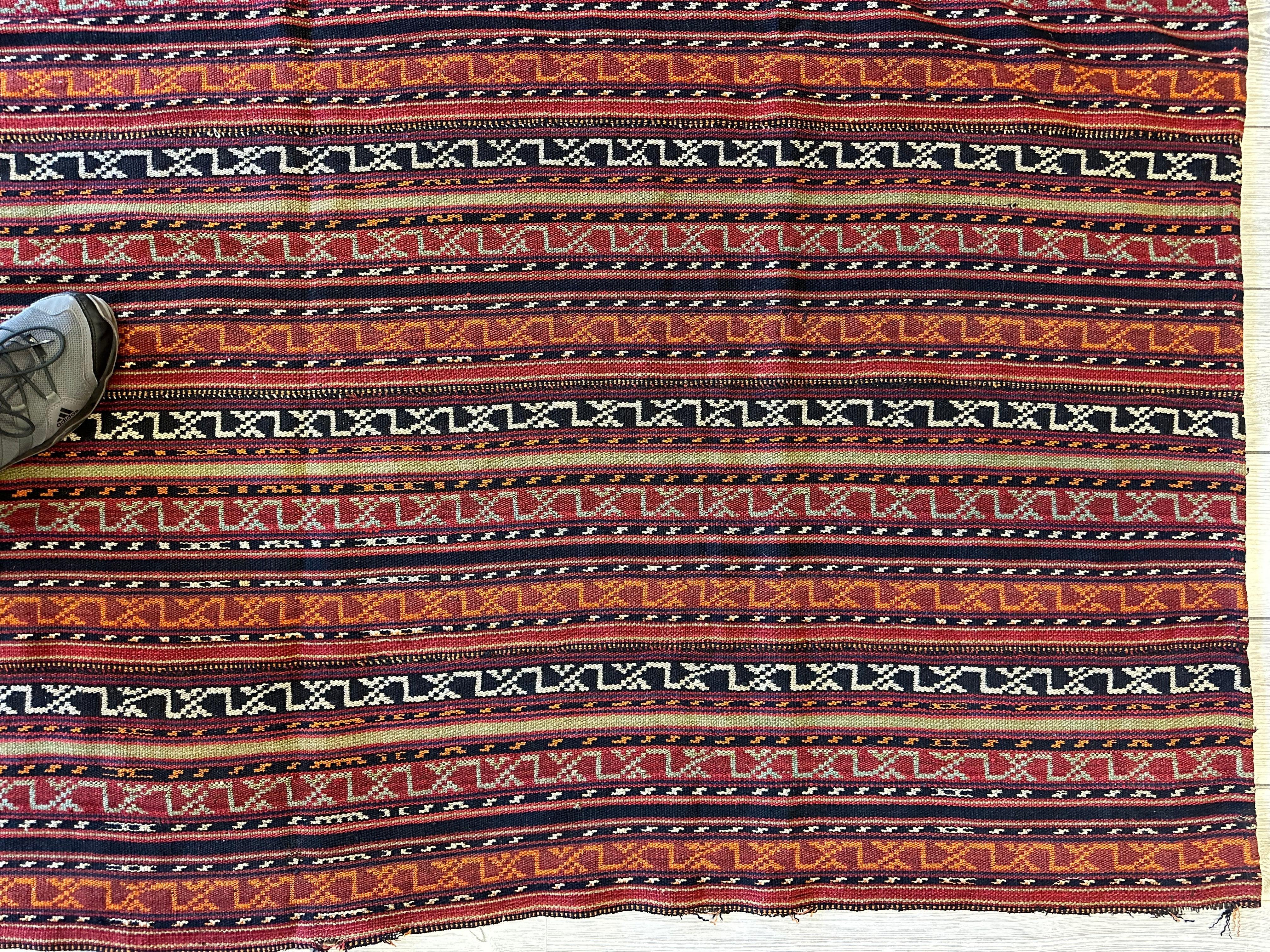 UNIQUE Antique Square Azerbijani Shahsavan Jajim Rug 6’4” x 6’8” by Rugistan - product image 11 for Resin Society