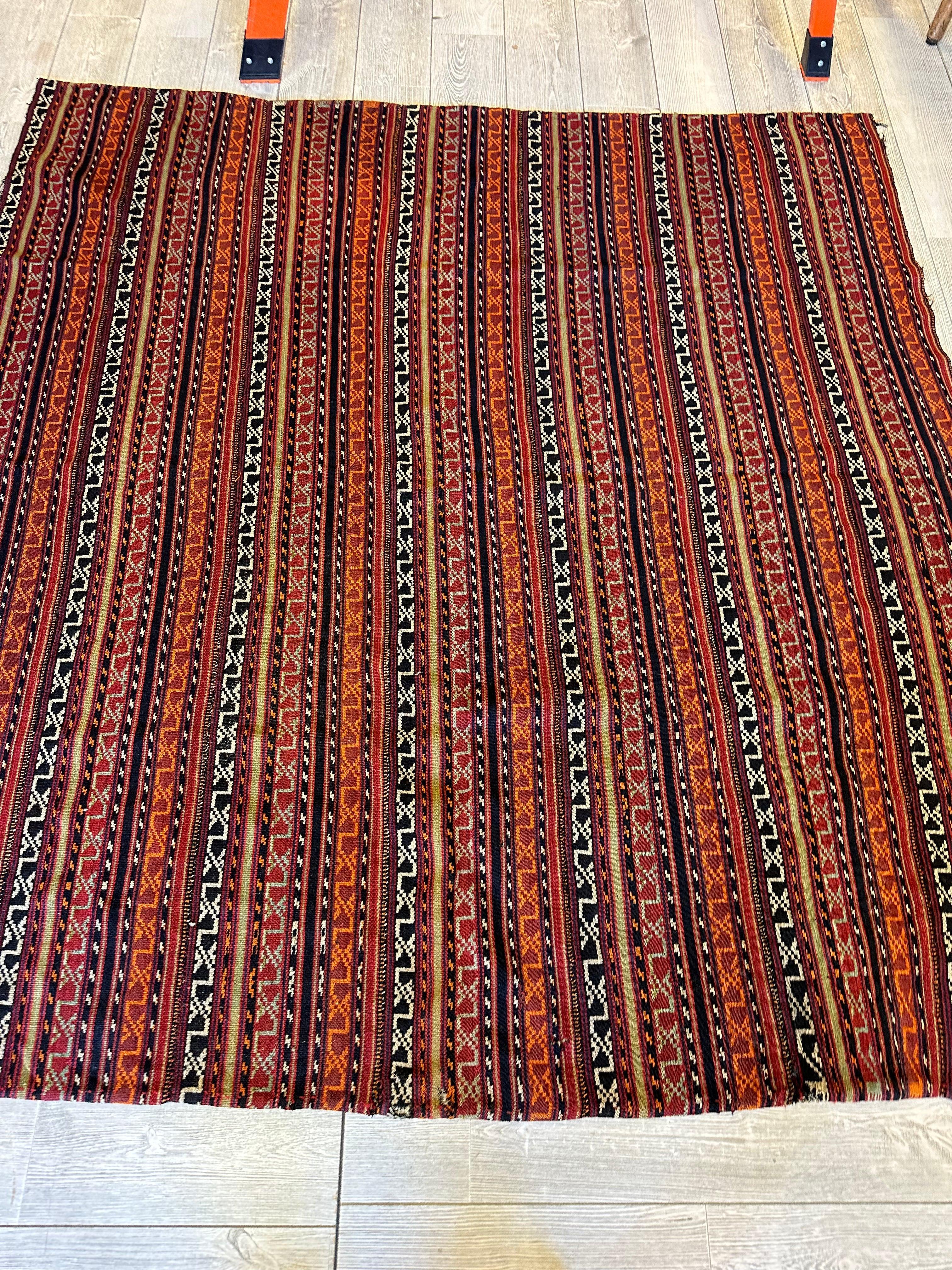 UNIQUE Antique Square Azerbijani Shahsavan Jajim Rug 6’4” x 6’8” by Rugistan - product image 15 for Resin Society