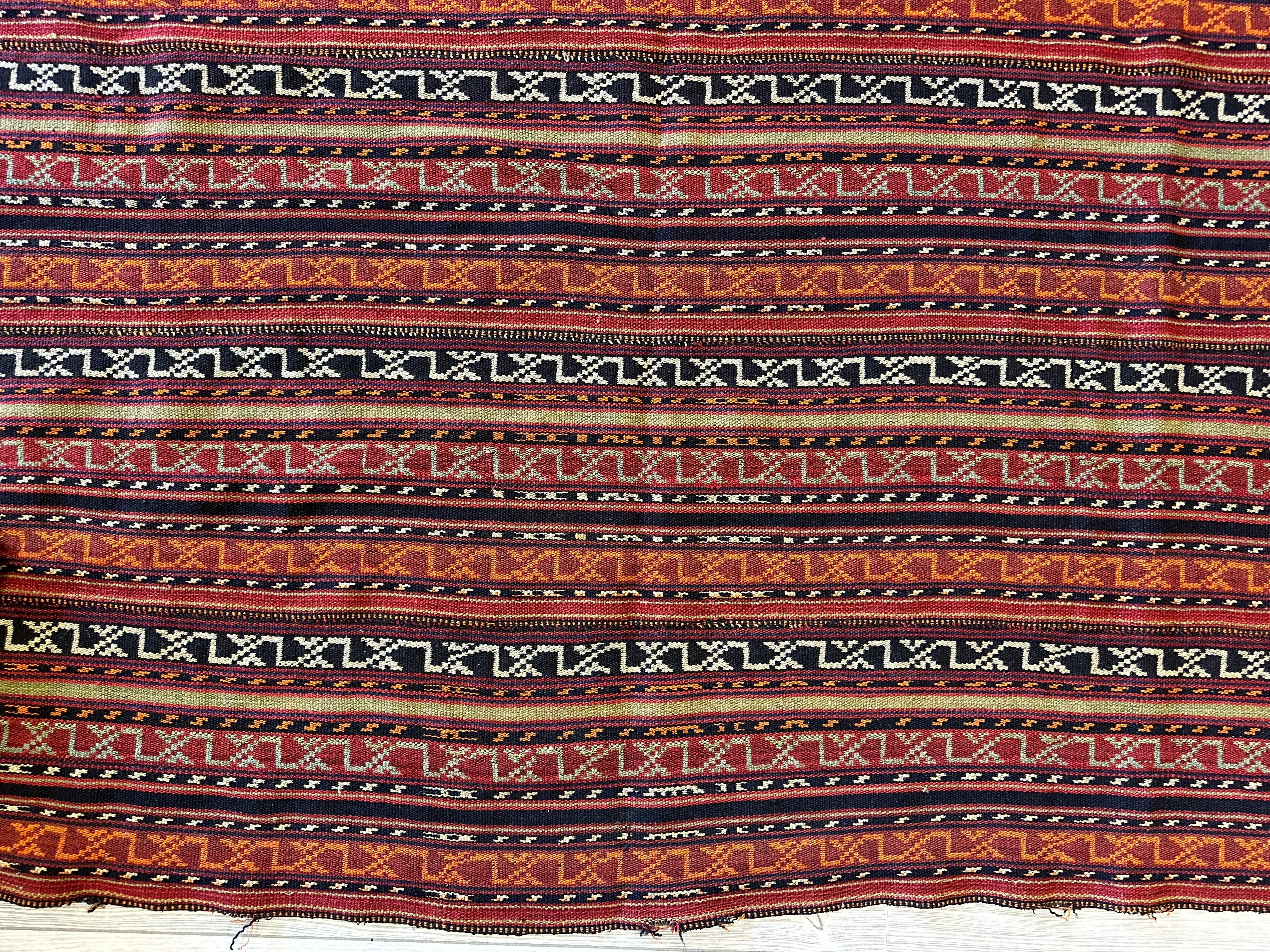 UNIQUE Antique Square Azerbijani Shahsavan Jajim Rug 6’4” x 6’8” by Rugistan - product image 16 for Resin Society