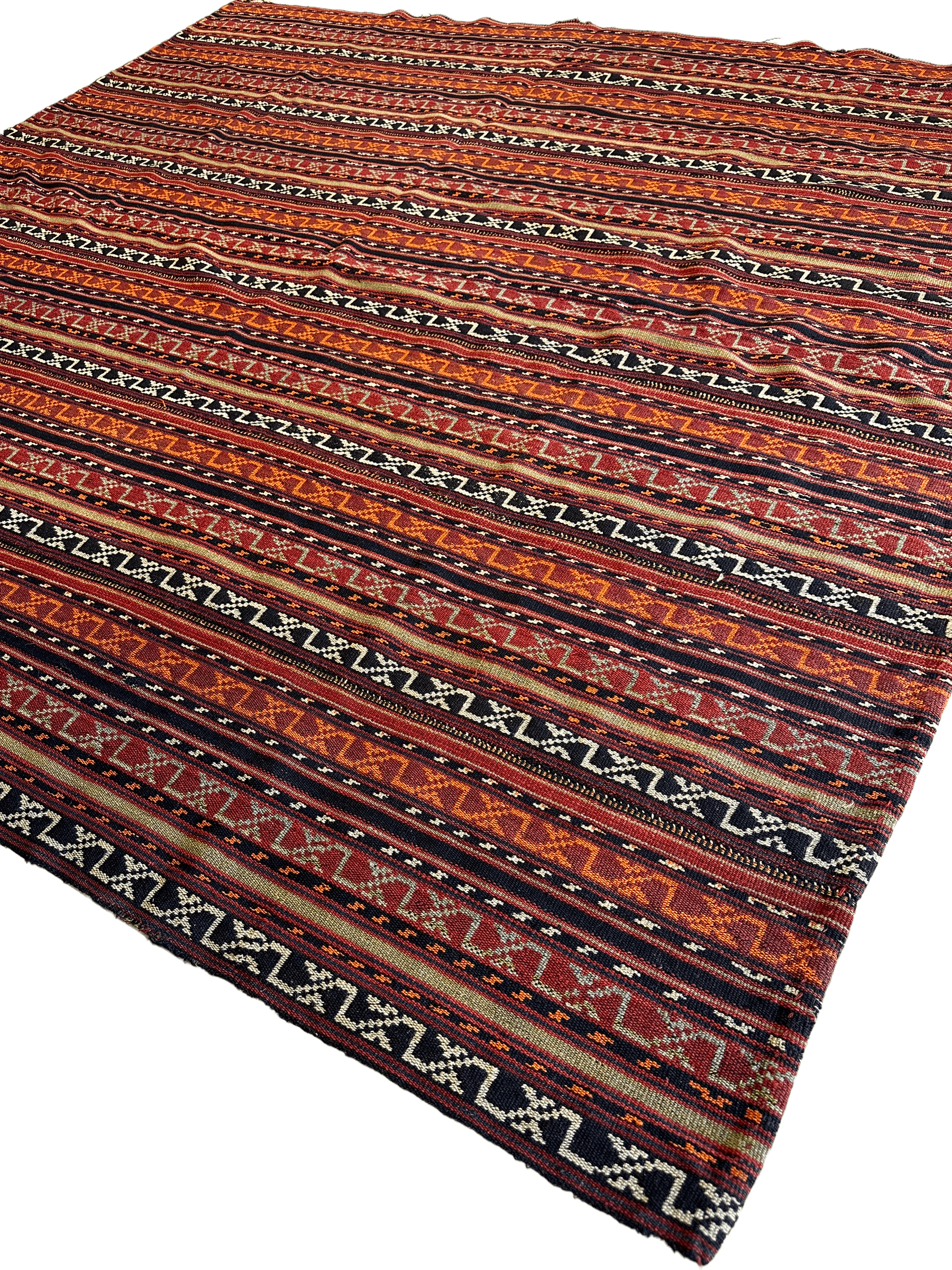UNIQUE Antique Square Azerbijani Shahsavan Jajim Rug 6’4” x 6’8” by Rugistan - product image 2 for Resin Society