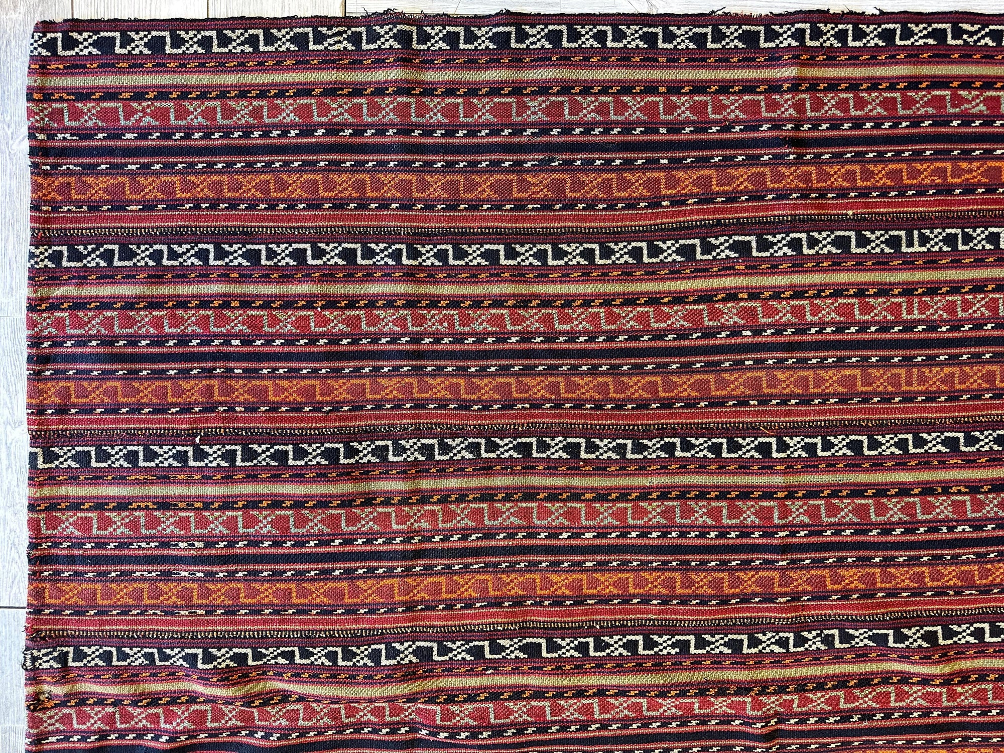 UNIQUE Antique Square Azerbijani Shahsavan Jajim Rug 6’4” x 6’8” by Rugistan - product image 4 for Resin Society