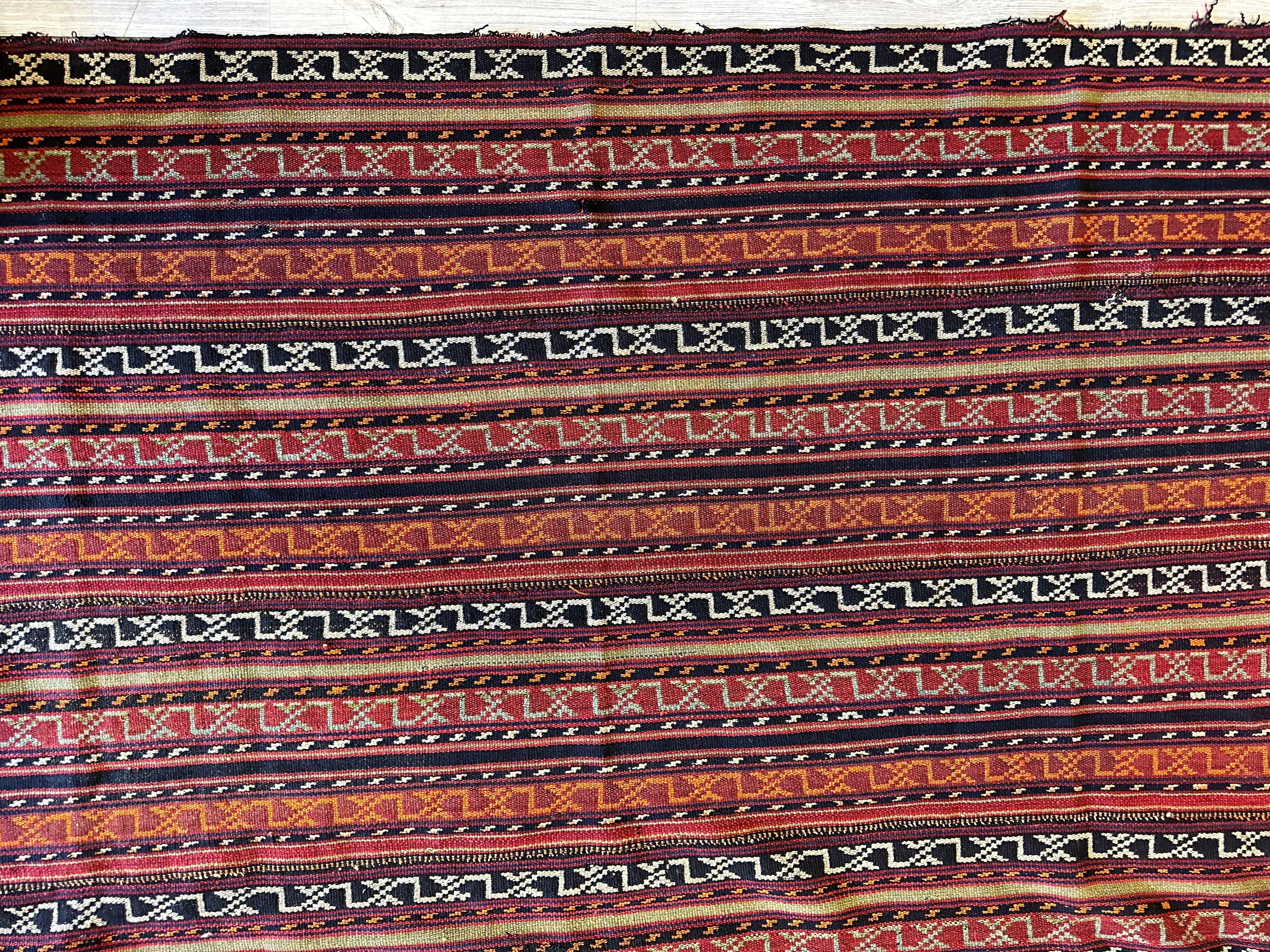 UNIQUE Antique Square Azerbijani Shahsavan Jajim Rug 6’4” x 6’8” by Rugistan - product image 7 for Resin Society