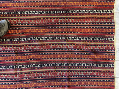 UNIQUE Antique Square Azerbijani Shahsavan Jajim Rug 6’4” x 6’8” by Rugistan - product image 8 for Resin Society