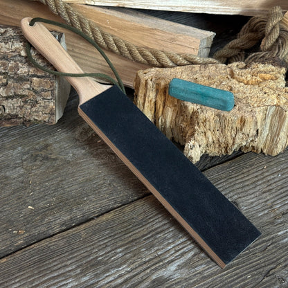 Universal Sharpening Kit including sharpening stones, leather strop, polishing compound, and wooden stand
